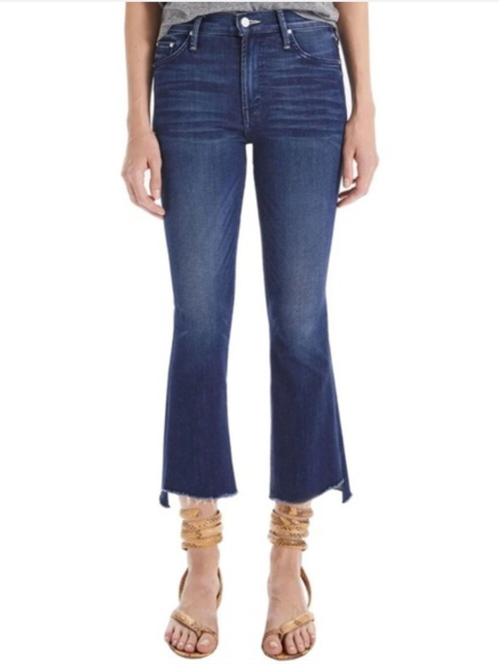 MOTHER The Insider Crop Step Fray Jeans Tongue and Chic Size 30